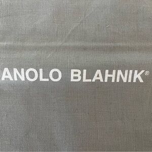 Manolo Blahnik Gray Fabric Dust Bag with White Logo Travel Shoes Pillow